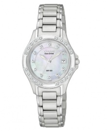 Luminous details shine on this charming Eco-Drive watch by Citizen.