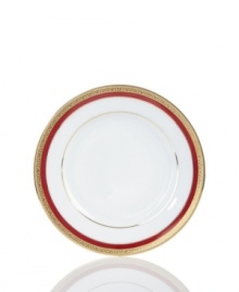 An instant classic, the Red Rim bread and butter plates combine bands of holiday red and filigree-patterned gold in elegant white porcelain. Layer with Charter Club's Grand Buffet Classic Gold and Holly Berry dinnerware. An instant classic, the Red Rim bread and butter plates combine bands of holiday red and filigree-patterned gold in elegant white porcelain. Layer with Charter Club's Grand Buffet Classic Gold and Holly Berry dinnerware.