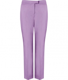 With a streamlined look and uplifting shade of wisteria, Moschino C&Cs tailored trousers are as flattering as they are chic - Side slit pockets, zip fly, tabbed closure - Tailored fit, straight leg - Wear with printed tops sleek leather accessories With a streamlined look and uplifting shade of wisteria, Moschino C&Cs tailored trousers are as flattering as they are chic - Side slit pockets, zip fly, tabbed closure - Tailored fit, straight leg - Wear with printed tops sleek leather accessories