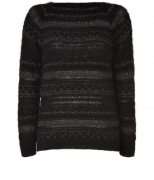 With its easy fit and cool black metallic striping, Vanessa Bruno Ath?s modern knit pullover is an understated glamorous choice perfect for festive events - Wide neckline, long sleeves, ribbed trim - Easy straight silhouette - Wear with slim fit separates and jet black accessories With its easy fit and cool black metallic striping, Vanessa Bruno Ath?s modern knit pullover is an understated glamorous choice perfect for festive events - Wide neckline, long sleeves, ribbed trim - Easy straight silhouette - Wear with slim fit separates and jet black accessories