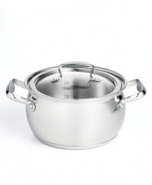 Cure what ails you with a serving of fresh, sumptuous soup. This pot's beautiful bell-shaped body, made of durable stainless steel, enhances heat and moisture circulation for extraordinary results. Limited lifetime warranty. Cure what ails you with a serving of fresh, sumptuous soup. This pot's beautiful bell-shaped body, made of durable stainless steel, enhances heat and moisture circulation for extraordinary results. Limited lifetime warranty.