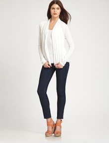Overwhelmingly soft topper with a shawl collar, button front and single coin pocket at the chest. Shawl collarSingle coin pocketLong sleevesAbout 26 from shoulder to hemViscoseMachine washImported of Italian fabricModel shown is 5'10 (177cm) wearing US size Small. Overwhelmingly soft topper with a shawl collar, button front and single coin pocket at the chest. Shawl collarSingle coin pocketLong sleevesAbout 26 from shoulder to hemViscoseMachine washImported of Italian fabricModel shown is 5'10 (177cm) wearing US size Small.