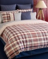 Featuring a red, white & blue color scheme, these Tommy Hilfiger Vintage Plaid panels give your room an All-American look.