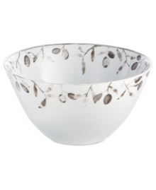 Make your peace. A serene watercolor spans white Limoges porcelain in the Olive Branch serving bowl, epitomizing the meticulous detail and natural allure of designer Michael Aram. Make your peace. A serene watercolor spans white Limoges porcelain in the Olive Branch serving bowl, epitomizing the meticulous detail and natural allure of designer Michael Aram.