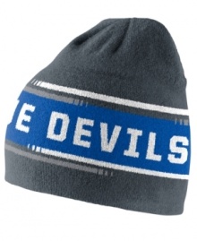 Get your head in the game with this Duke Blue Devils NCAA beanie from Nike. Get your head in the game with this Duke Blue Devils NCAA beanie from Nike.