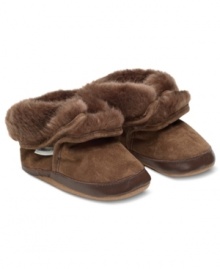 Keep your little one's toes cozy when the snow's falling in these cute ankle booties from Robeez. Keep your little one's toes cozy when the snow's falling in these cute ankle booties from Robeez.