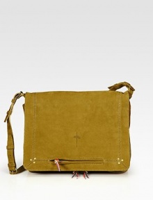 Supple goatskin defines this chic flap design, finished with expandable zip-sides.Adjustable shoulder strap, 9-18 drop Magnetic flap closure One outside zip pocket Three inner compartments One inside zip pocket Cotton lining 12½W X 9½H X 3½D Made in Italy Supple goatskin defines this chic flap design, finished with expandable zip-sides.Adjustable shoulder strap, 9-18 drop Magnetic flap closure One outside zip pocket Three inner compartments One inside zip pocket Cotton lining 12½W X 9½H X 3½D Made in Italy