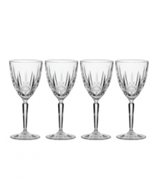 As durable as they are stunning, Sparkle goblets shine bright in dishwasher-safe crystal with a shooting star cut. Oversized bowls are balanced by faceted stems in a dazzling set from Marquis by Waterford. As durable as they are stunning, Sparkle goblets shine bright in dishwasher-safe crystal with a shooting star cut. Oversized bowls are balanced by faceted stems in a dazzling set from Marquis by Waterford.