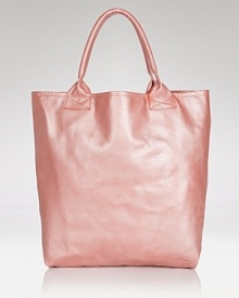 Dewdrop's practical-meets-pretty aesthetic is epitomized by this metallic tote. Ideal for busy days, this bag will shine even when it's packed with essentials. Dewdrop's practical-meets-pretty aesthetic is epitomized by this metallic tote. Ideal for busy days, this bag will shine even when it's packed with essentials.