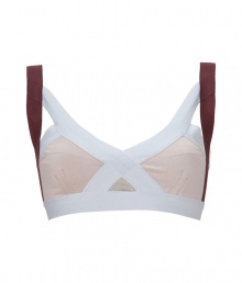 Spearheading the innerwear-as-outerwear trend, VPLs easy to layer pieces offer a fashion-forward alternative to lingerie - Two-tone crisscrossed multi-strap front with soft full-cups, adjustable wide straps, elasticized band - Pair with matching panties for stylish lounging or under a low-cut sleeveless top Spearheading the innerwear-as-outerwear trend, VPLs easy to layer pieces offer a fashion-forward alternative to lingerie - Two-tone crisscrossed multi-strap front with soft full-cups, adjustable wide straps, elasticized band - Pair with matching panties for stylish lounging or under a low-cut sleeveless top