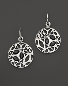 Bold sterling silver medallion earrings, glistening with faceted black onyx. By Di MODOLO.