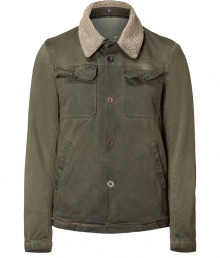 Rugged-meets-luxe army green jacket - This outdoorsy jacket is perfect for any climate - Try with jeans, a t-shirt, and trainers for casual cool - Style with distressed jeans, a cashmere pullover, and motorcycle boots Rugged-meets-luxe army green jacket - This outdoorsy jacket is perfect for any climate - Try with jeans, a t-shirt, and trainers for casual cool - Style with distressed jeans, a cashmere pullover, and motorcycle boots