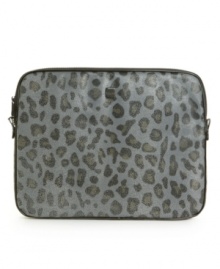 Old-school leopard print goes high-tech chic with this metallic-embellished laptop case. Old-school leopard print goes high-tech chic with this metallic-embellished laptop case.