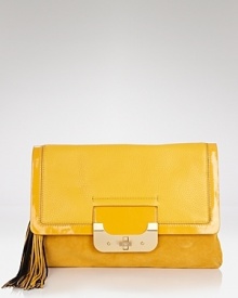 And the envelope goes to. Work award-winning style with this leather and suede clutch from DIANE von FURSTENBERG, accented by eye-catching hardware. And the envelope goes to. Work award-winning style with this leather and suede clutch from DIANE von FURSTENBERG, accented by eye-catching hardware.