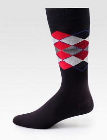 Bold, colorful argyle patterns with striped detail accents this dapper dress sock, crafted from a comfortable stretch cotton blend for long-lasting style and support.Mid-calf heightCotton/polyamide/modal/elastane Machine washImported Bold, colorful argyle patterns with striped detail accents this dapper dress sock, crafted from a comfortable stretch cotton blend for long-lasting style and support.Mid-calf heightCotton/polyamide/modal/elastane Machine washImported