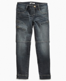 Daring denim. Zipper and whisker detailing set these edgy DKNY capris apart from her other wardrobe options. (Clearance) Daring denim. Zipper and whisker detailing set these edgy DKNY capris apart from her other wardrobe options. (Clearance)