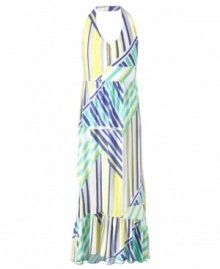 Style to the max. She'll make the best of the sunny summer in the bright colorful lines of this halter maxi dress from DKNY. Style to the max. She'll make the best of the sunny summer in the bright colorful lines of this halter maxi dress from DKNY.