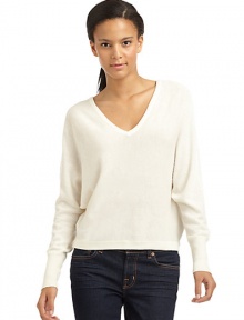 THE LOOKDouble v-neckLong dolman sleevesRibbed cuffsPullover styleTHE FITAbout 21 from shoulder to hemTHE MATERIALWool/nylon/cashmereCARE & ORIGINDry cleanImportedModel shown is 5'9 (175cm) wearing US size Small. THE LOOKDouble v-neckLong dolman sleevesRibbed cuffsPullover styleTHE FITAbout 21 from shoulder to hemTHE MATERIALWool/nylon/cashmereCARE & ORIGINDry cleanImportedModel shown is 5'9 (175cm) wearing US size Small.
