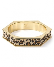 Channel this season's flair for the exotic with bold accessories like this 14-karat gold and suede bangle from Belle Noel. Stacked or solo, this piece hints at your wild side.