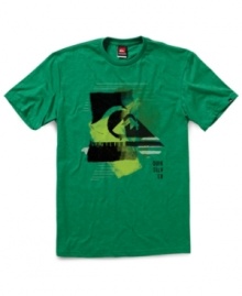 A rad wave graphic and Quiksilver logo give this tee its west coast style. A rad wave graphic and Quiksilver logo give this tee its west coast style.