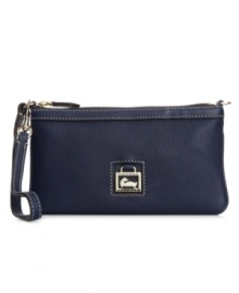 As a wristlet or a mini, this essential little bag from Dooney & Bourke comes in so handy. As a wristlet or a mini, this essential little bag from Dooney & Bourke comes in so handy.