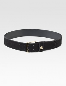 A classic design with goldtone hardware. Cow suede leatherDual prong zinc alloy buckleWidth, about 2Made in USA A classic design with goldtone hardware. Cow suede leatherDual prong zinc alloy buckleWidth, about 2Made in USA