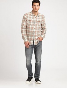 Subtle whiskering and the right amount of stretch make these super slim-fit jeans a much-needed addition to any wardrobe.Button closureZip flyBelt loopsFive-pocket styleInseam, about 3498% cotton/2% elastaneMachine washImported Subtle whiskering and the right amount of stretch make these super slim-fit jeans a much-needed addition to any wardrobe.Button closureZip flyBelt loopsFive-pocket styleInseam, about 3498% cotton/2% elastaneMachine washImported