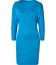 With a bright hue and alluring keyhole cutout, Ralph Lauren Blacks Caribbean blue dress is a chic way to spice up your workweek looks - Round neckline, keyhole cut-out with hook closure, dolman long sleeves, pull-over style - Fitted - Wear with black flats and a sleek leather shopper With a bright hue and alluring keyhole cutout, Ralph Lauren Blacks Caribbean blue dress is a chic way to spice up your workweek looks - Round neckline, keyhole cut-out with hook closure, dolman long sleeves, pull-over style - Fitted - Wear with black flats and a sleek leather shopper