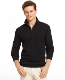 Modern classic. A standing collar and 1/4-zip detail give this fleece shirt from Izod an updated feel. Modern classic. A standing collar and 1/4-zip detail give this fleece shirt from Izod an updated feel.