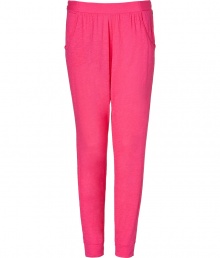 Bring breezy, casual style to your warm weather look with these effortlessly cool vibrant pants from Juicy Couture - Elasticized waist with slight gathering, curved pocket, back bow, draped silhouette, tapered cuffs - Wear with a printed tee and ballet flats Bring breezy, casual style to your warm weather look with these effortlessly cool vibrant pants from Juicy Couture - Elasticized waist with slight gathering, curved pocket, back bow, draped silhouette, tapered cuffs - Wear with a printed tee and ballet flats