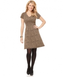 A fun print marries a comfortable fit in this easy dress from Elementz. Pair it with a blazer for your workweek, and match it with statement jewelry for a weekend party! A fun print marries a comfortable fit in this easy dress from Elementz. Pair it with a blazer for your workweek, and match it with statement jewelry for a weekend party!