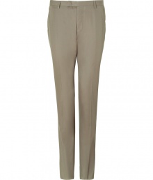 Inject instant sophistication into your workweek style with these slim trousers from Costume National - Flat front, belt loops, front crease detail, off-seam pockets, back welt pockets with button, slim fit - Style with a matching blazer, a sleek button down, and dress shoes