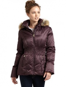 THE LOOKStand collarRemovable zip-out hood with faux fur trimCinched waistDual zip pocketsTHE FITAbout 26 from shoulder to hemTHE MATERIALPolyesterFill: down/feathersFaux fur trim: acrylic/polyester/modacrylicFully linedCARE & ORIGINDry cleanImportedModel shown is 5'9 (175cm) wearing US size Small. THE LOOKStand collarRemovable zip-out hood with faux fur trimCinched waistDual zip pocketsTHE FITAbout 26 from shoulder to hemTHE MATERIALPolyesterFill: down/feathersFaux fur trim: acrylic/polyester/modacrylicFully linedCARE & ORIGINDry cleanImportedModel shown is 5'9 (175cm) wearing US size Small.
