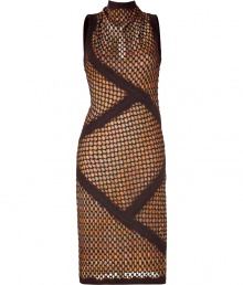 Marvelously modern with a mix of textural knit patterning, variegated coloring and ultra contemporary felted wool trim, Missonis sleeveless dress is a cool take on the brands iconic look - Stand-up collar, cut-out and button closure at nape, sleeveless, nude spaghetti strap slip lining - Form-fitting, falls below the knee - Team with statement bangles and sky-high platform pumps Marvelously modern with a mix of textural knit patterning, variegated coloring and ultra contemporary felted wool trim, Missonis sleeveless dress is a cool take on the brands iconic look - Stand-up collar, cut-out and button closure at nape, sleeveless, nude spaghetti strap slip lining - Form-fitting, falls below the knee - Team with statement bangles and sky-high platform pumps