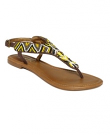 It's all in the details. Draw attention to your toes with the beaded Meryl sandals from Report. A unique tribal design in bold summer hues make this style an instant summer must have. It's all in the details. Draw attention to your toes with the beaded Meryl sandals from Report. A unique tribal design in bold summer hues make this style an instant summer must have.