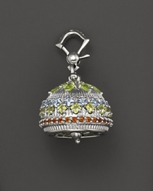 Inspired by Zen philosophy, this intricately detailed, matte sterling silver meditation bell from Paul Morelli is set with peridot, blue topaz and madeira citrine.