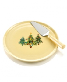 Make it merry. An extra-festive twist on an old favorite, the Christmas Trio of Trees collection of cake plates is decked with ornaments to match every Fiesta color. With coordinating server. Make it merry. An extra-festive twist on an old favorite, the Christmas Trio of Trees collection of cake plates is decked with ornaments to match every Fiesta color. With coordinating server.