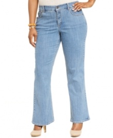 Jones New York Signature's plus size bootcut jeans are must-haves for your weekend wardrobe.