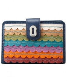 Keep everything you need right at your fingertips with this ultra organized wallet by Fossil. Offered in a variety of eye-catching designs, choosing just one is no easy task! Keep everything you need right at your fingertips with this ultra organized wallet by Fossil. Offered in a variety of eye-catching designs, choosing just one is no easy task!
