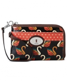 Pretty practical. Fossil brings a fresh outlook to the everyday with this care-free canvas design, featuring signature detailing and convenient wristlet strap. Slip it in your handbag or wear it on its own, for a stylish way to stay organized. Pretty practical. Fossil brings a fresh outlook to the everyday with this care-free canvas design, featuring signature detailing and convenient wristlet strap. Slip it in your handbag or wear it on its own, for a stylish way to stay organized.