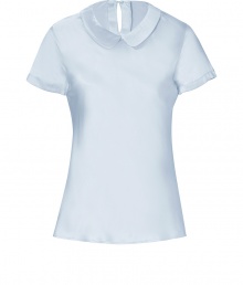 With its sweet round collar and glistening silk-satin, Steffen Schrauts short sleeve top is workweek essential packed with pairing possibilities - Round collar, short sleeves, slit with button closure at nape - Softly tailored fit - Wear with a pencil skirt and heels, or dress down with skinny jeans and your favorite flats With its sweet round collar and glistening silk-satin, Steffen Schrauts short sleeve top is workweek essential packed with pairing possibilities - Round collar, short sleeves, slit with button closure at nape - Softly tailored fit - Wear with a pencil skirt and heels, or dress down with skinny jeans and your favorite flats