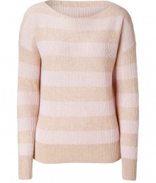 With soft pastel coloring and cool allover ribbing, Theorys striped cashmere pullover is an effortless luxe choice - Wide neckline, long sleeves, dropped shoulders - Slim fit - Wear with white skinnies, flats and a leather tote With soft pastel coloring and cool allover ribbing, Theorys striped cashmere pullover is an effortless luxe choice - Wide neckline, long sleeves, dropped shoulders - Slim fit - Wear with white skinnies, flats and a leather tote