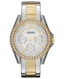 Contrasting tones create an eye-catching Riley watch from Fossil.