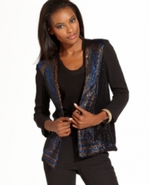 Allover geometric sequins add modern edge to this French Connection blazer for high-shine fall style!