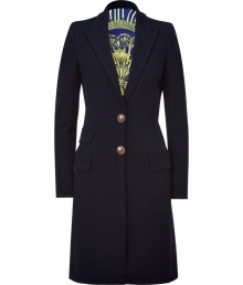 Sophisticated style is effortlessly achieved with this elegant long coat from Emilio Pucci - Notched lapels, two-button closure, long sleeves, flap pockets at waist, back vent - Wear with a pencil skirt and a blouse or with jeans and a cashmere pullover Sophisticated style is effortlessly achieved with this elegant long coat from Emilio Pucci - Notched lapels, two-button closure, long sleeves, flap pockets at waist, back vent - Wear with a pencil skirt and a blouse or with jeans and a cashmere pullover