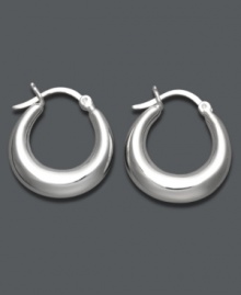 A style staple -- hoop earrings add dimension to any look. Giani Bernini's chic style features a click backing in sterling silver. Approximate diameter: 1/2 inch. A style staple -- hoop earrings add dimension to any look. Giani Bernini's chic style features a click backing in sterling silver. Approximate diameter: 1/2 inch.