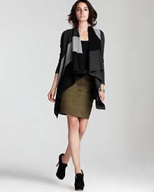 Flaunt trend-right color blocking in neutral hues with this C by Bloomingdale's luxe cashmere cardigan. Flaunt trend-right color blocking in neutral hues with this C by Bloomingdale's luxe cashmere cardigan.