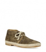 The perfect alternative to trainers, these stylish lace up boots add laid-back cool to any ensemble- Lace-up front, supple suede, woven detail at sole - Style with jeans or chinos and a plaid button down