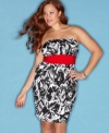 Go for an on-trend look with Love Squared's strapless plus size dress, showcasing a bold print-- it's your time to shine!