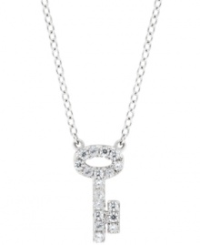 The key to your new look. This cubic zirconia (1/3 ct. t.w.) pendant is crafted in sterling silver finished in platinum, by CRISLU. Approximate length: 16 inches with 2 inch extender. Approximate drop: 1/4 inch. The key to your new look. This cubic zirconia (1/3 ct. t.w.) pendant is crafted in sterling silver finished in platinum, by CRISLU. Approximate length: 16 inches with 2 inch extender. Approximate drop: 1/4 inch.